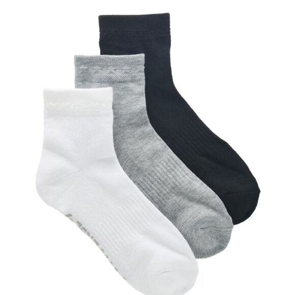 Converse 3-PK Puff Logo Ankle Socks - Picture 1 of 8